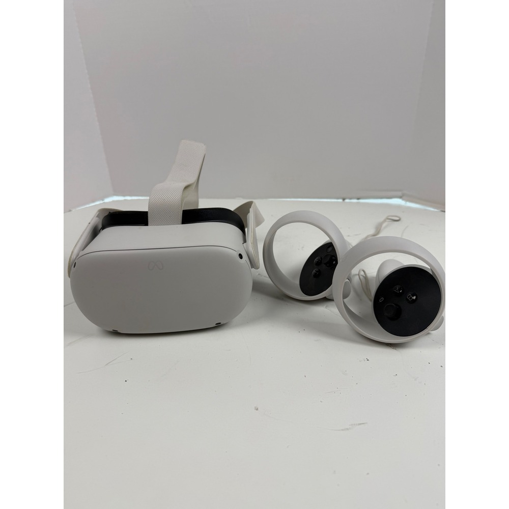 Meta Quest 2 VR Headset White with Two Touch Controllers Bundle
